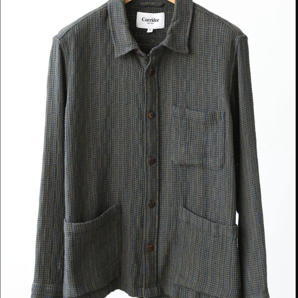 Corridor Rainbow Weave Overshirt - Forest - Mens Large